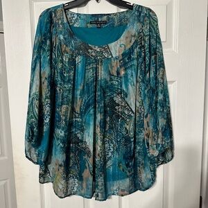 Sara Michelle Printed Scoop Neck Tunic